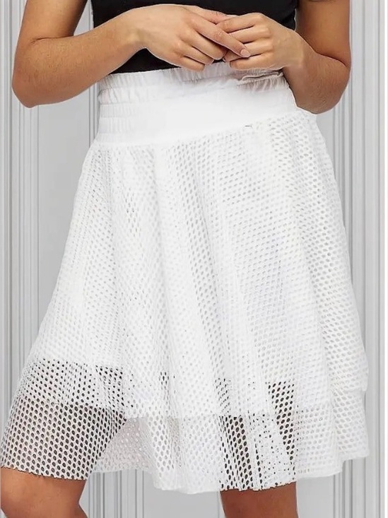 Puma Dresses & Skirts - Puma En Pointe Mesh Skirt XS White Balletcore Layered Athleisure EUC